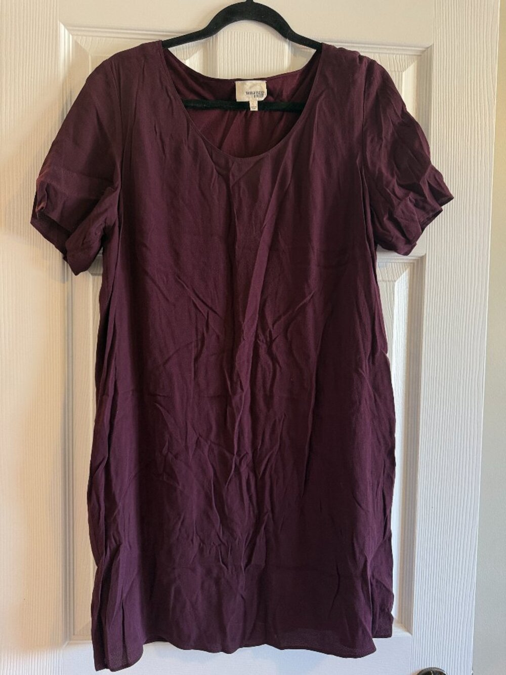 Aritzia Wilfred Free Burgundy T-Shirt Dress Size L